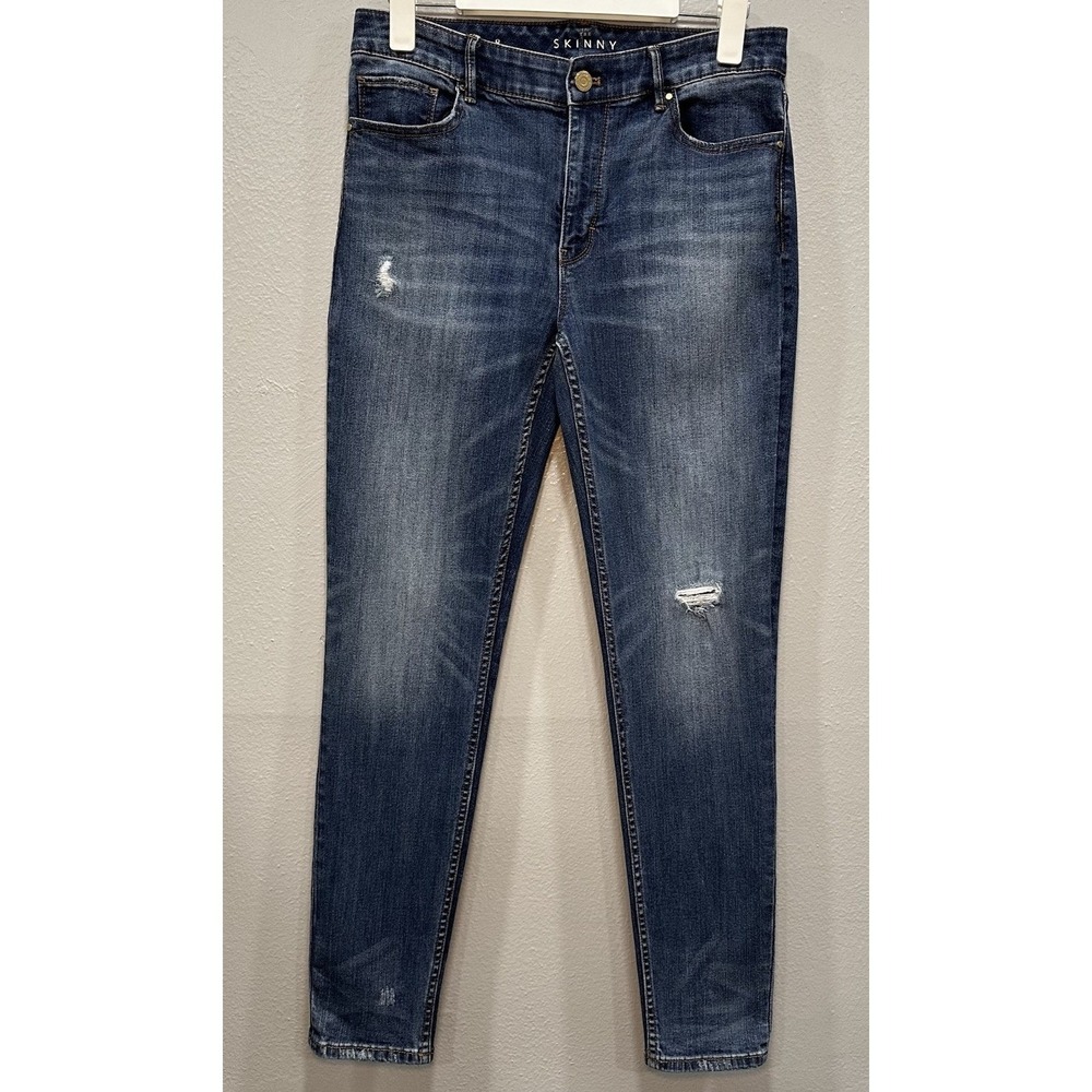 White House Black Market Jeans Womens 8 The Skinny Blue Denim Stretch 5 Pockets